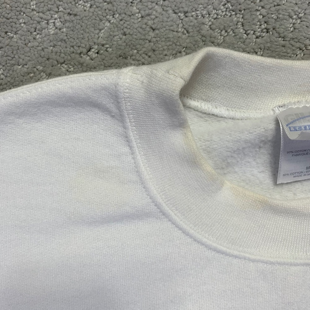 Vintage Aloha Hawaii Sweatshirt Sz Medium White Embroidered‎ Pullover Gildan 90s - Picture 3 of 14